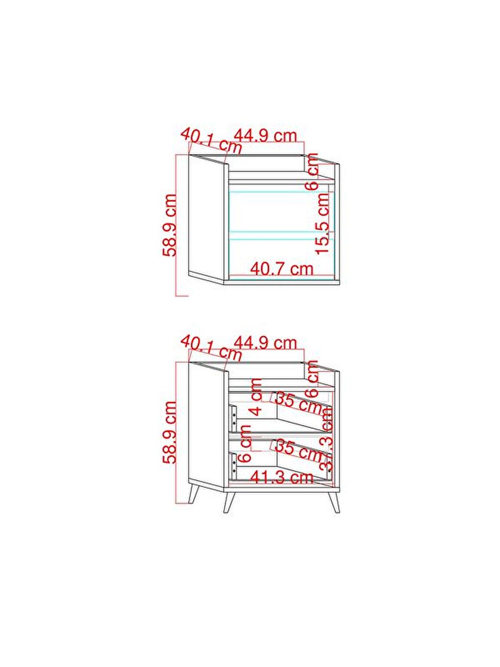 Kahverengi Verona 2 Çekmeceli Komodin - Safir Meşe / Beyaz-1