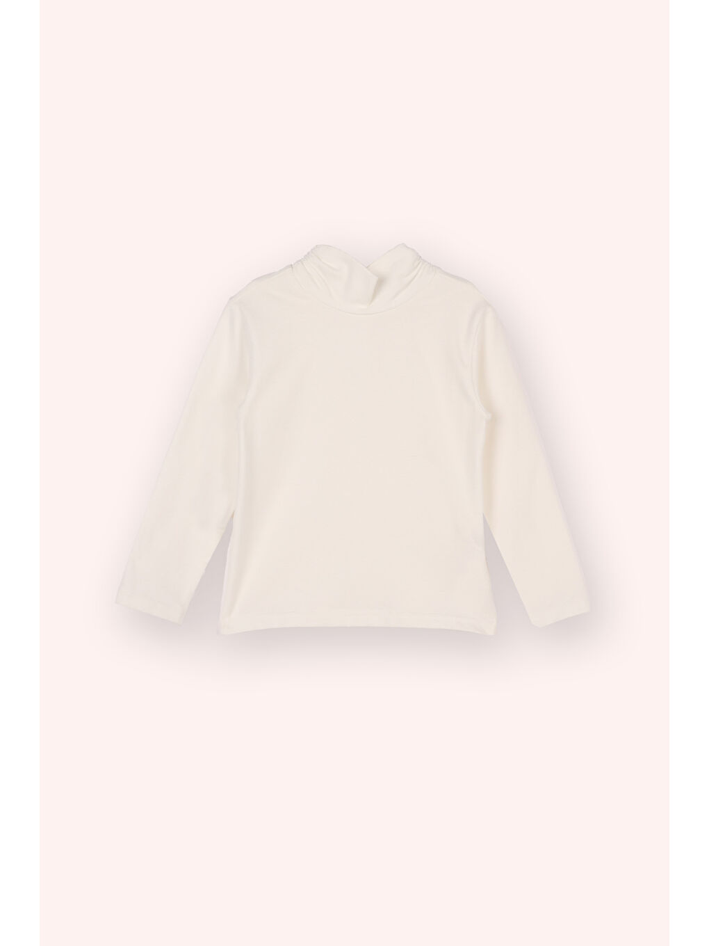 Kız Çocuk Yumuşak Dokulu Uzun Kollu T-Shirt Ekru