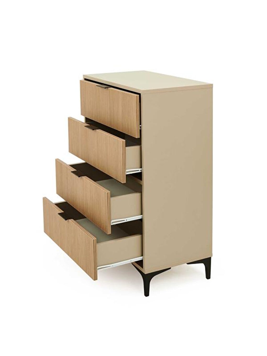 Karışık Prestige 4 Çekmeceli Şifonyer - Vizon / Yunus - 70 cm-2