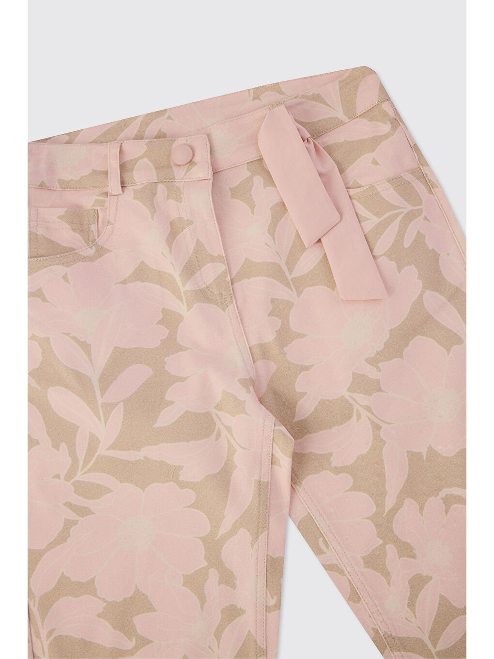 Kız Çocuk Desenli Pembe Pantolon-2