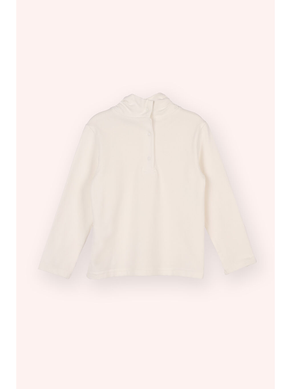 Kız Çocuk Yumuşak Dokulu Uzun Kollu T-Shirt Ekru-2