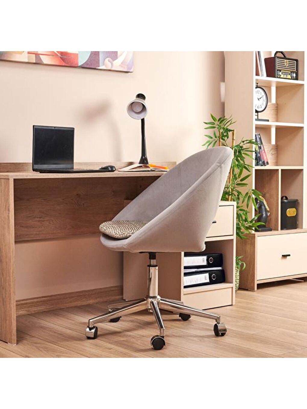Olivya Çalışma Sandalyesi - Gri