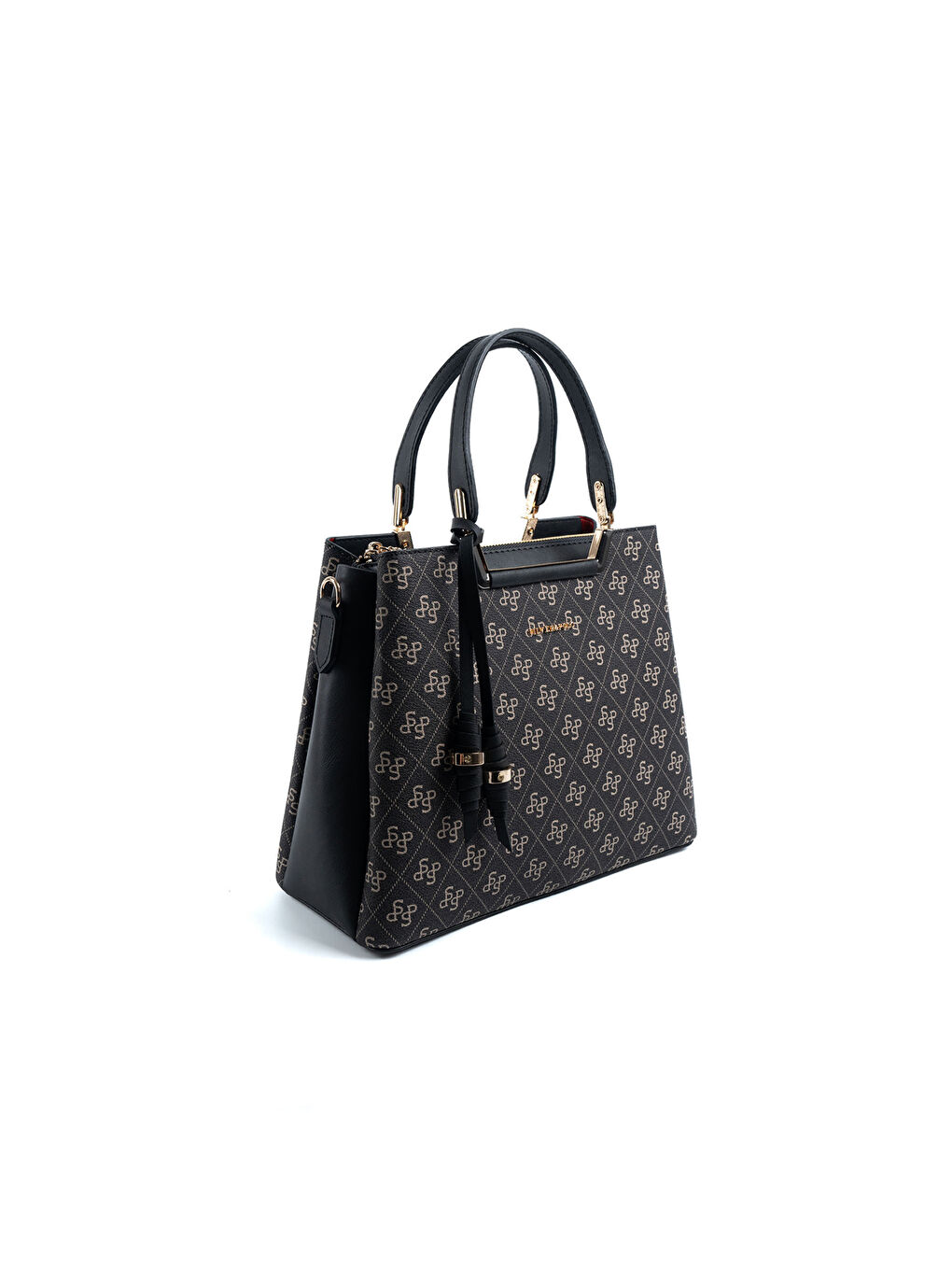 Gri Kadın Omuz Çantası 969-48124 SILVER POLO BAYAN ÇANTASI M178 FÜME-MAT SİYAH-1