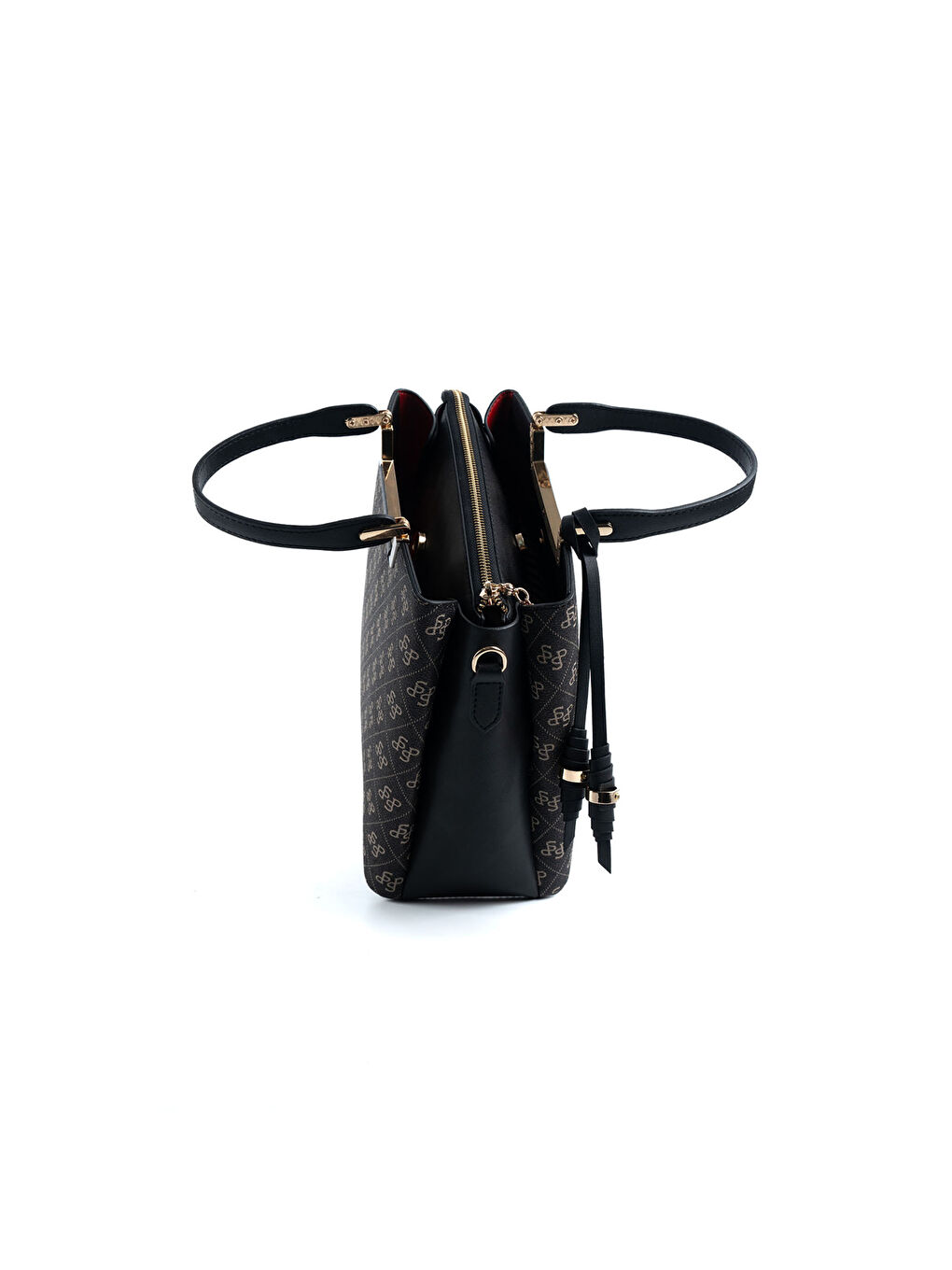 Gri Kadın Omuz Çantası 969-48124 SILVER POLO BAYAN ÇANTASI M178 FÜME-MAT SİYAH-2