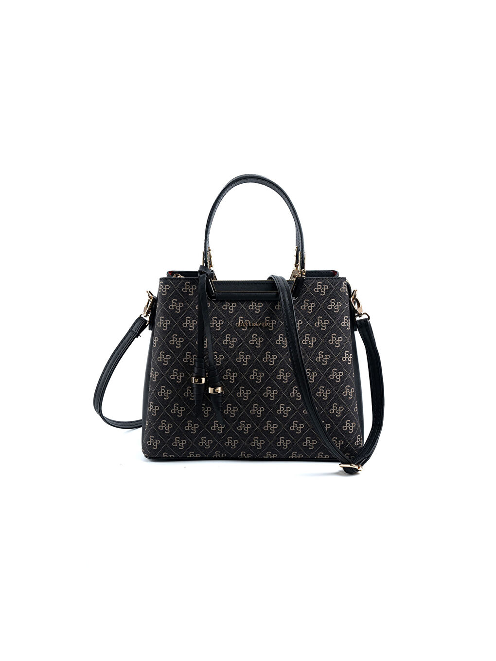 Gri Kadın Omuz Çantası 969-48124 SILVER POLO BAYAN ÇANTASI M178 FÜME-MAT SİYAH-4