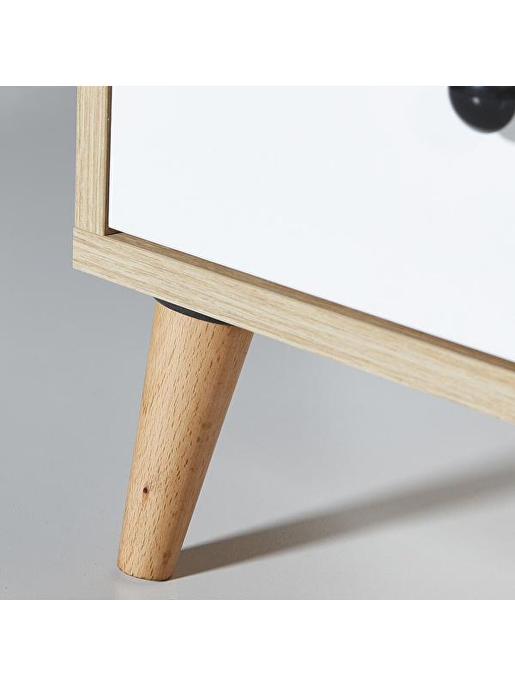 Kahverengi Melek Tek Çekmeceli Komodin - Safir Meşe / Beyaz-4