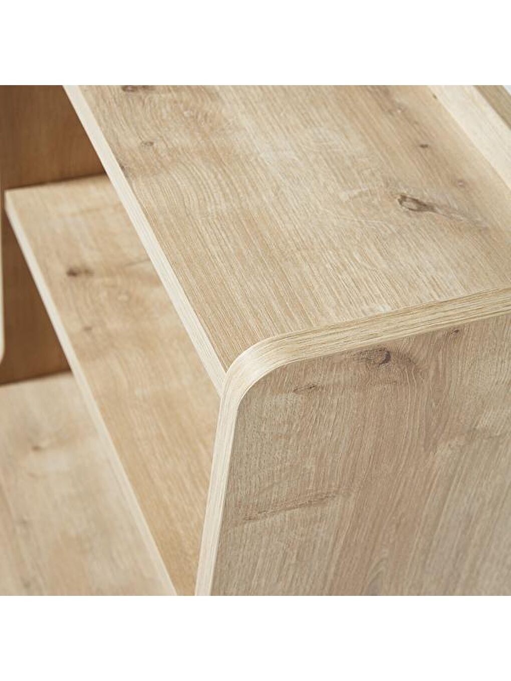 Kahverengi Melek Tek Çekmeceli Komodin - Safir Meşe / Beyaz-6