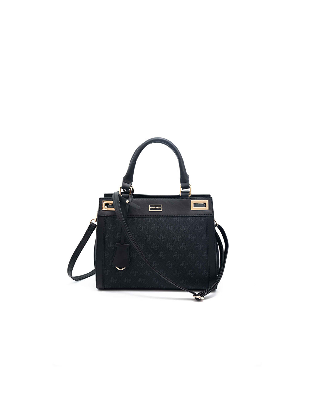 Siyah Kadın Omuz Çantası 1174-46228 SILVER POLO BAYAN ÇANTASI M178 SİYAH-MAT SİYAH-1