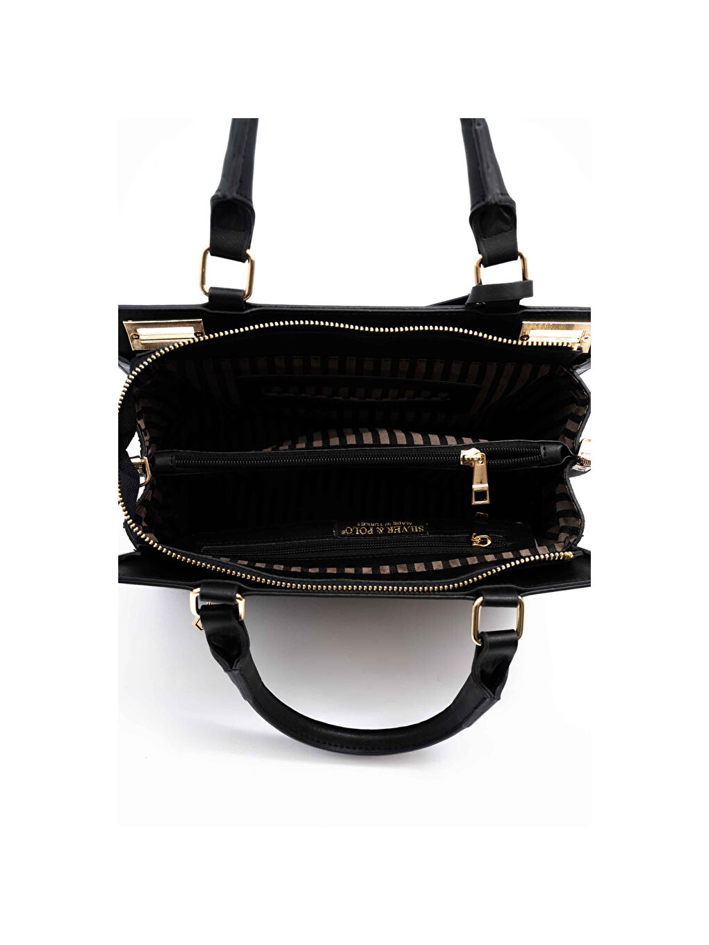 Siyah Kadın Omuz Çantası 1174-46228 SILVER POLO BAYAN ÇANTASI M178 SİYAH-MAT SİYAH-2