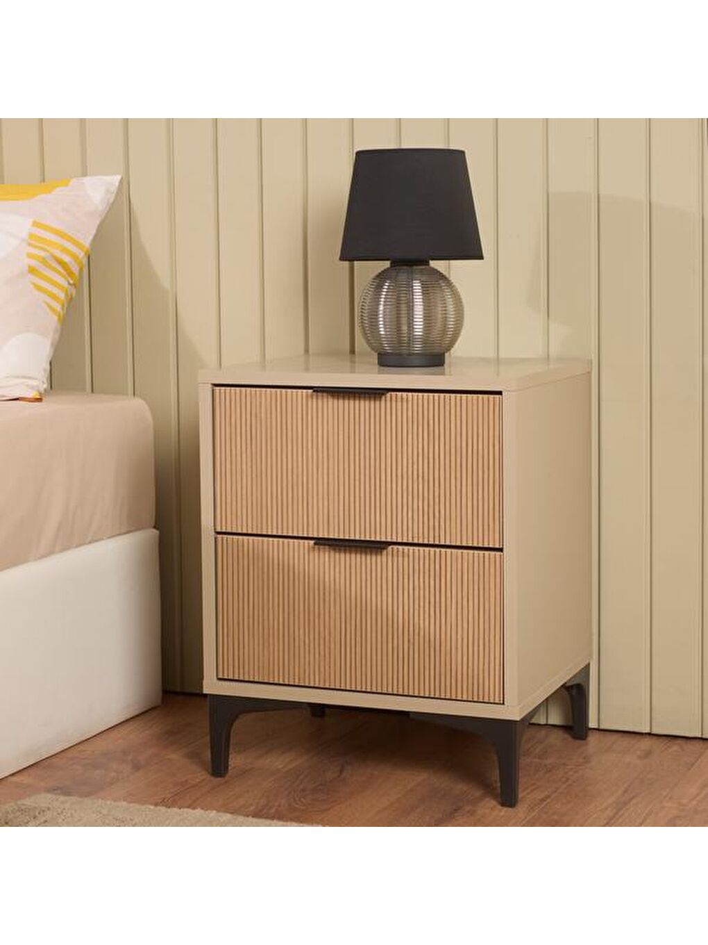 Karışık Prestige 2 Çekmeceli Komodin - Vizon / Yunus - 45 cm