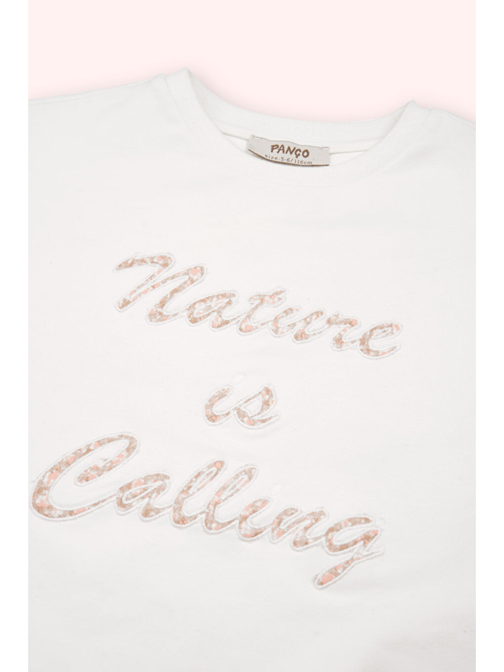 Kız Çocuk Nakış Detaylı Sweatshirt Ekru-1