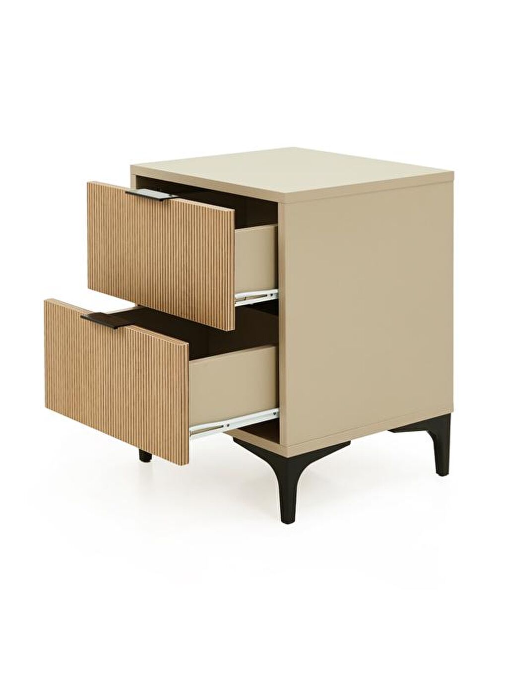 Karışık Prestige 2 Çekmeceli Komodin - Vizon / Yunus - 45 cm-1