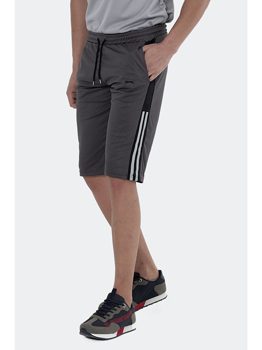 Siyah SAKI 2 Lİ SET Erkek Cepli Kapri Şort-5