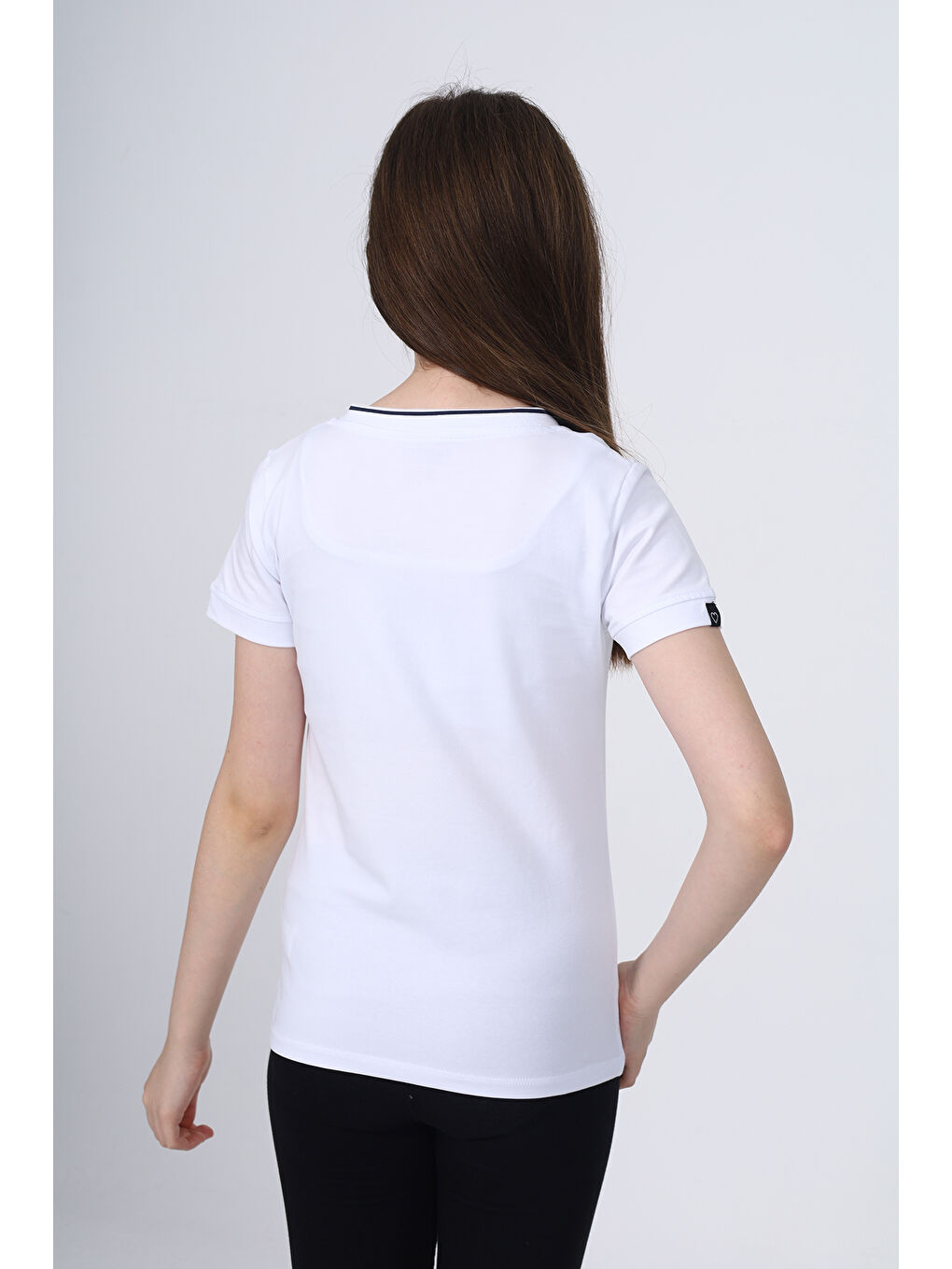 Beyaz Kız Çocuk Okul Tişört-3