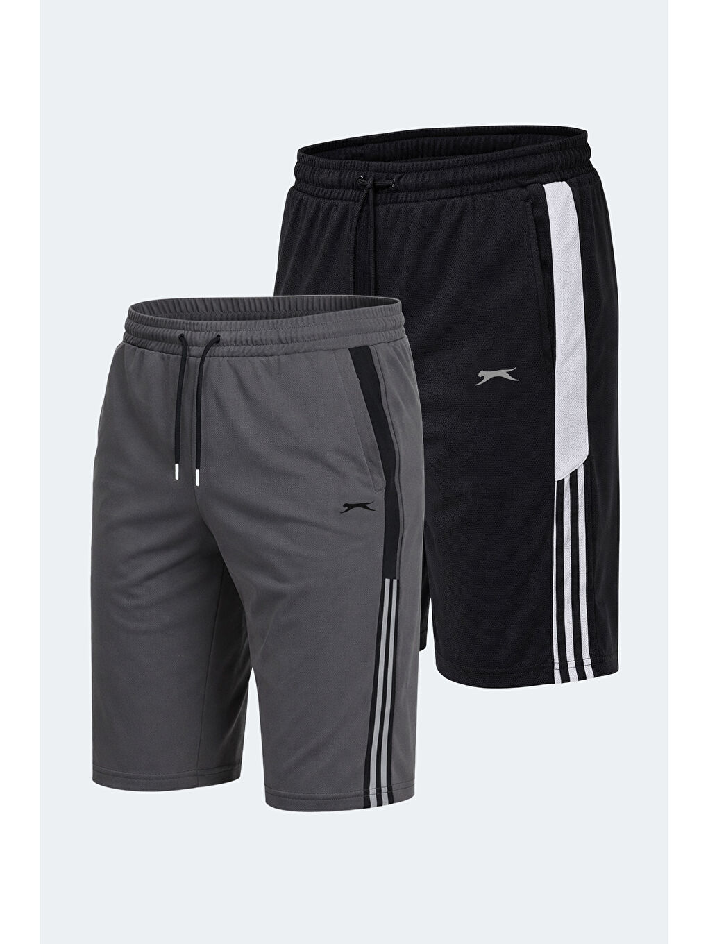 Siyah SAKI 2 Lİ SET Erkek Cepli Kapri Şort-6