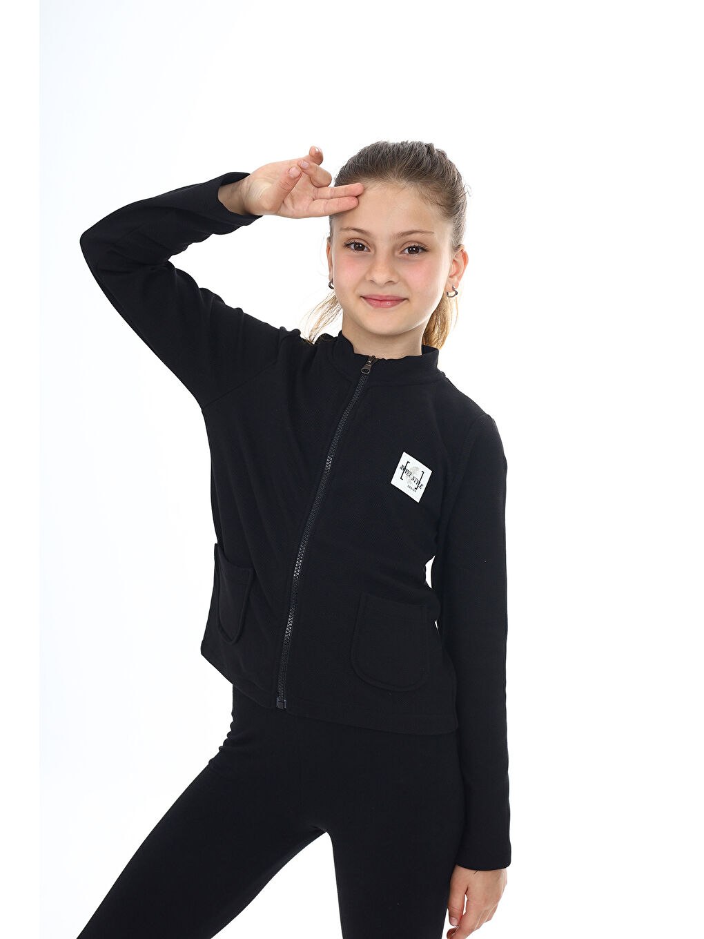 Siyah Kız Çocuk Okul Hırka-1