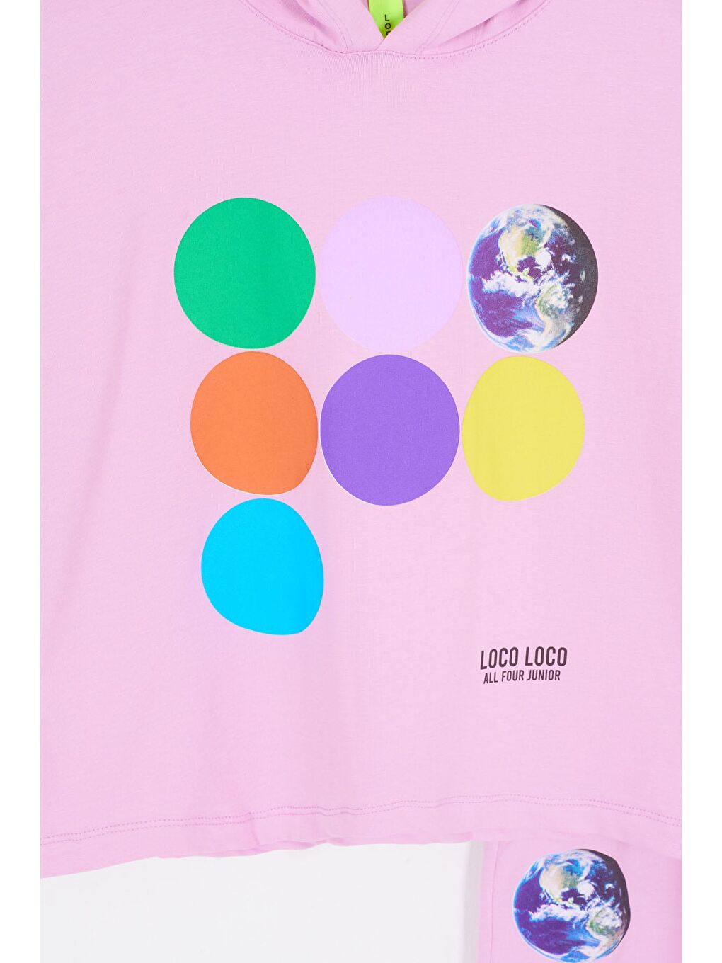 Mor Kız Çocuk Dünya Baskılı Takım 16668-1