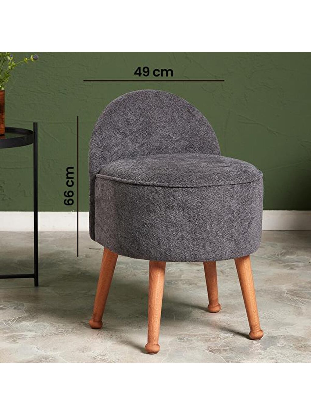 Sırtlı Masif Ayaklı Puf - Gri-7