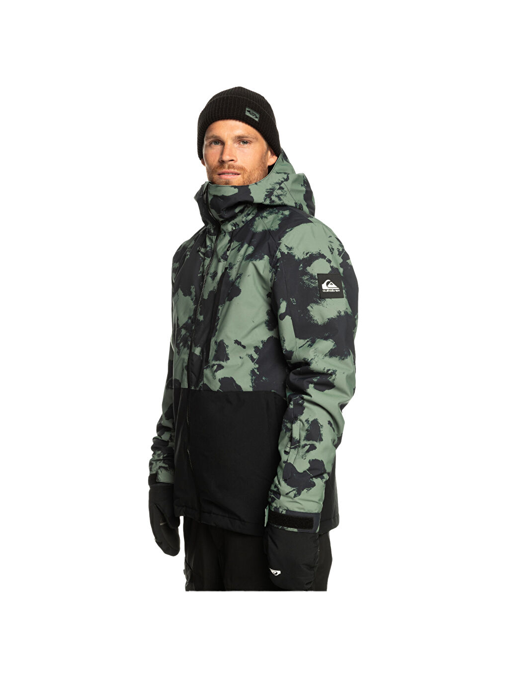 Mission Printed Block Erkek Yeşil Snowboard Ceketi Kayak Montu-1