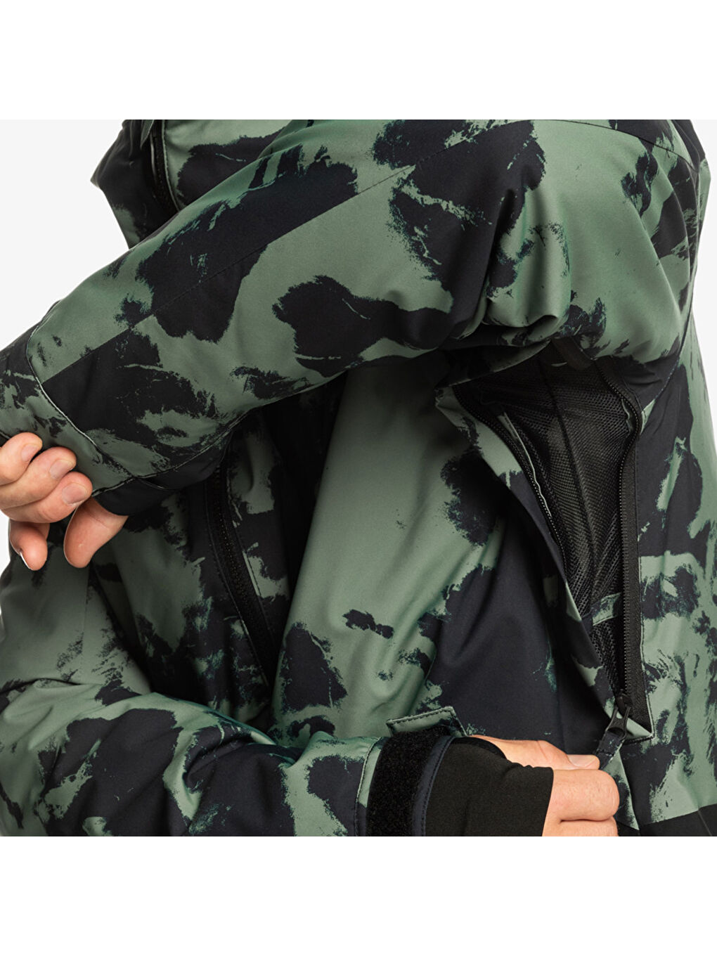 Mission Printed Block Erkek Yeşil Snowboard Ceketi Kayak Montu-2