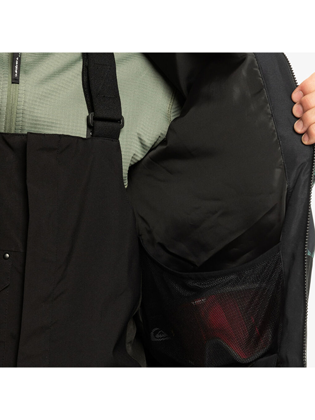 Mission Printed Block Erkek Yeşil Snowboard Ceketi Kayak Montu-5