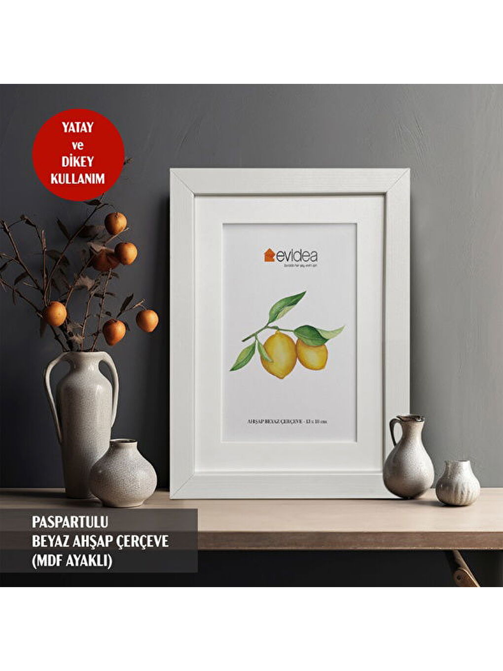 Deco Ahşap Çerçeve - Beyaz - 13x18 cm-1