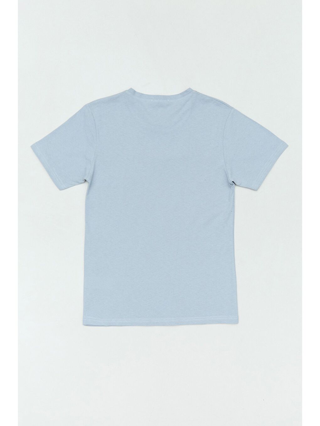 Gri %100 Pamuk Street Wear Yazı Baskılı Bisiklet Yaka Erkek Çocuk Tişört-1