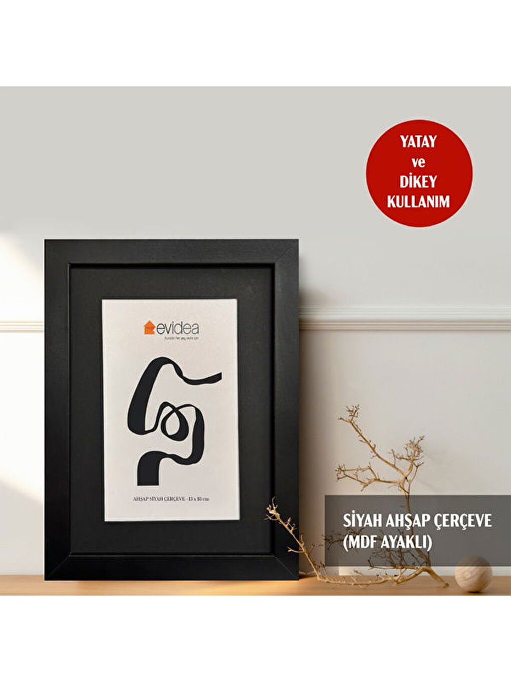 Deco Ahşap Çerçeve - Siyah - 13x18 cm