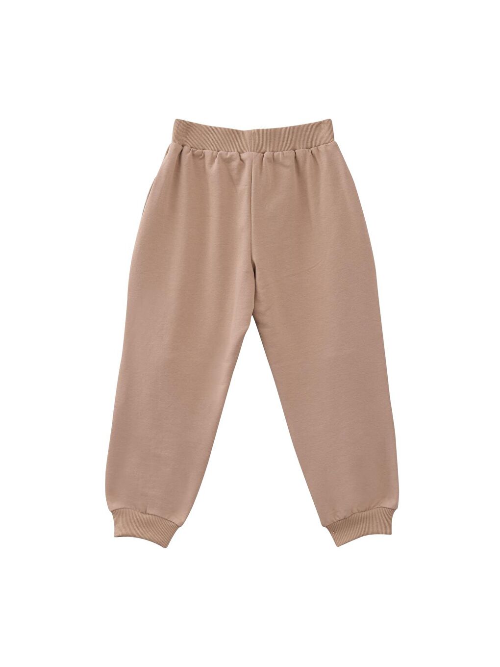 Erkek Bebek Pile Detaylı Eşofman Altı - Bej-2