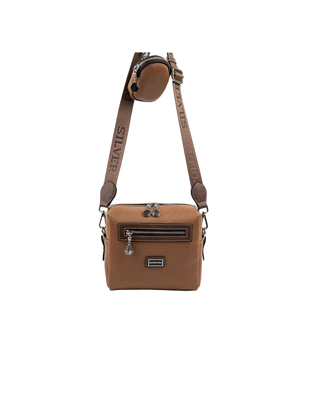 Kahverengi Kadın Çapraz Çanta 1038-48496 SILVER POLO ÇAPRAZ BAYAN ÇANTASI M86 KARAMEL-MAT KAHVE