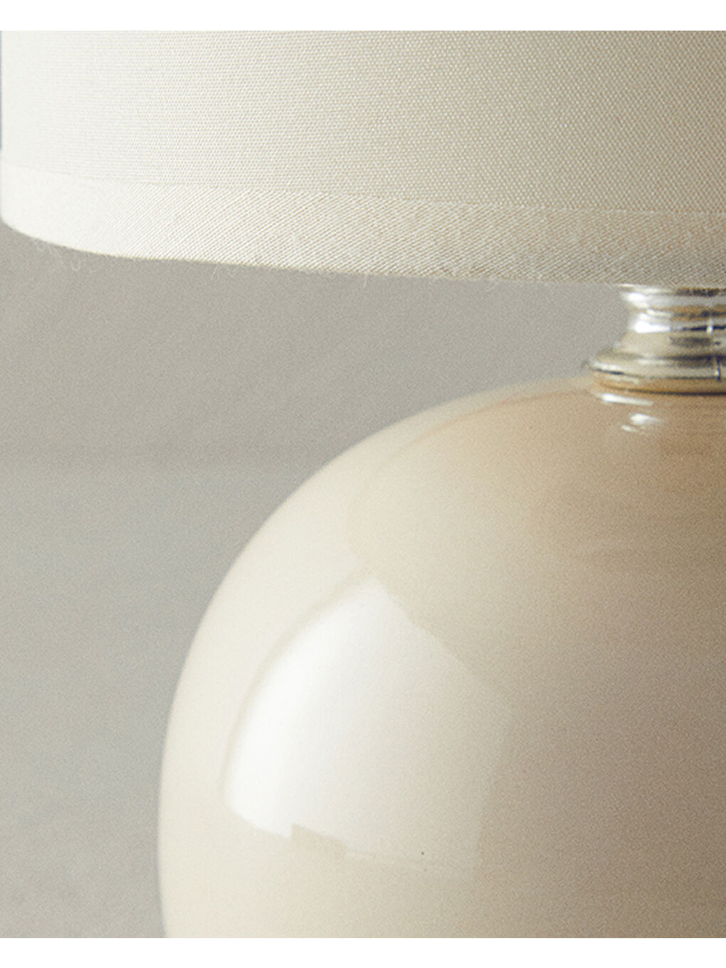 Pansy Porselen Abajur Bej-1