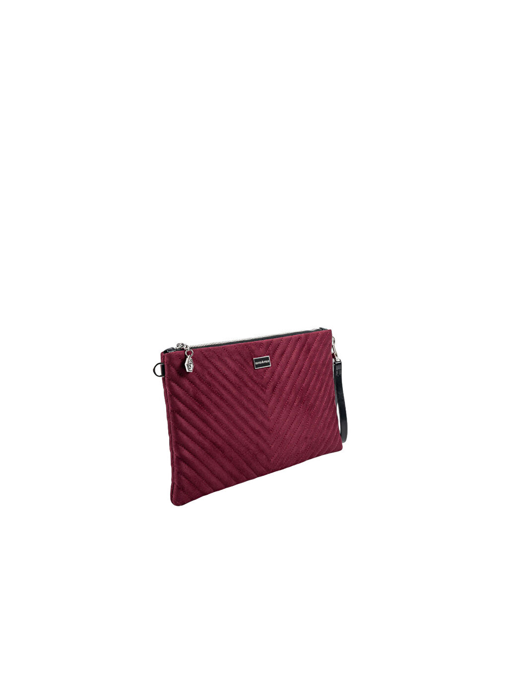 Bordo Kadın Portföy Çantası 1034-48551 SILVER POLO CLUTCH M152 SÜET BORDO-V SÜET BORDO-1