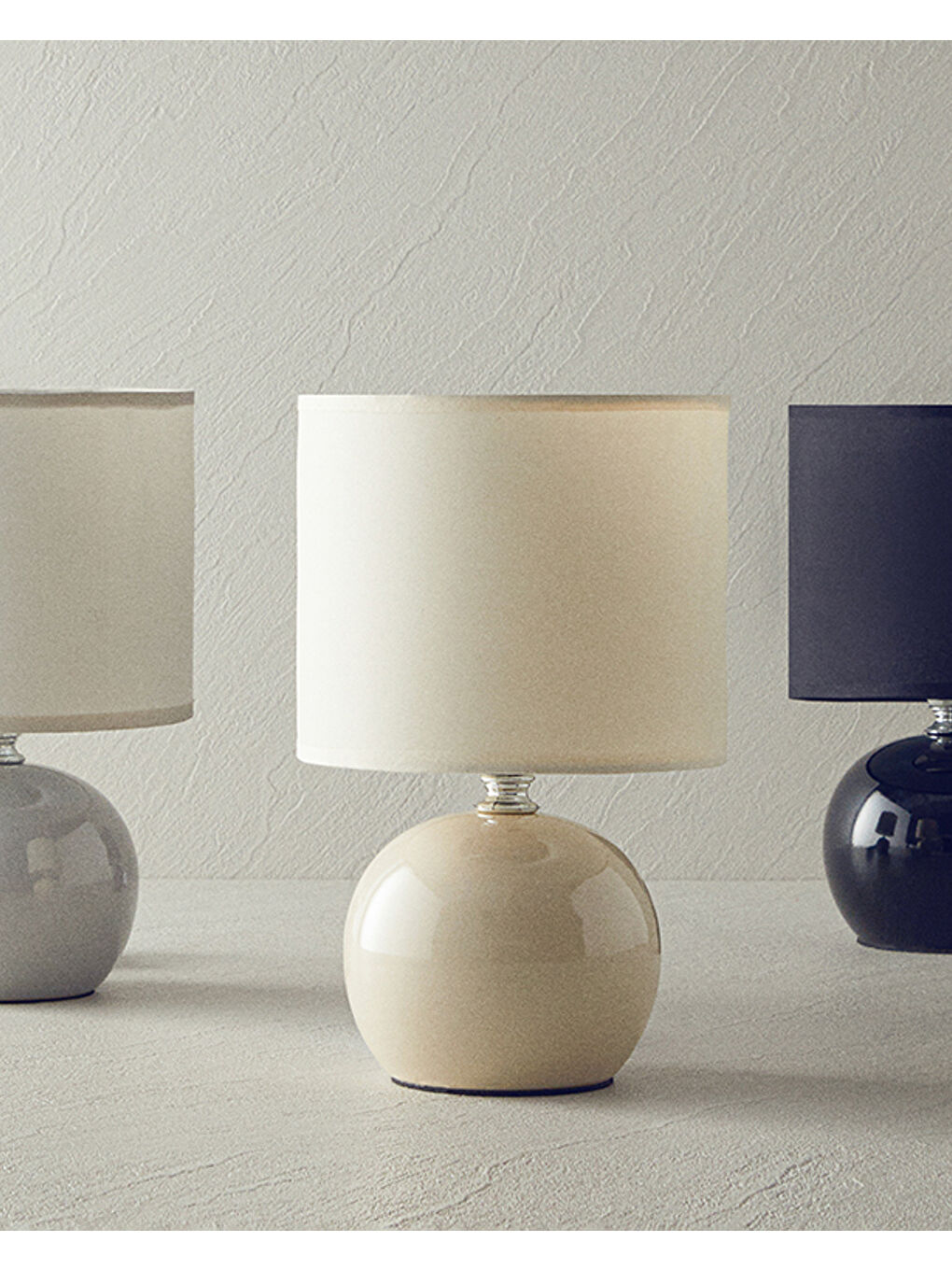 Pansy Porselen Abajur Bej-2