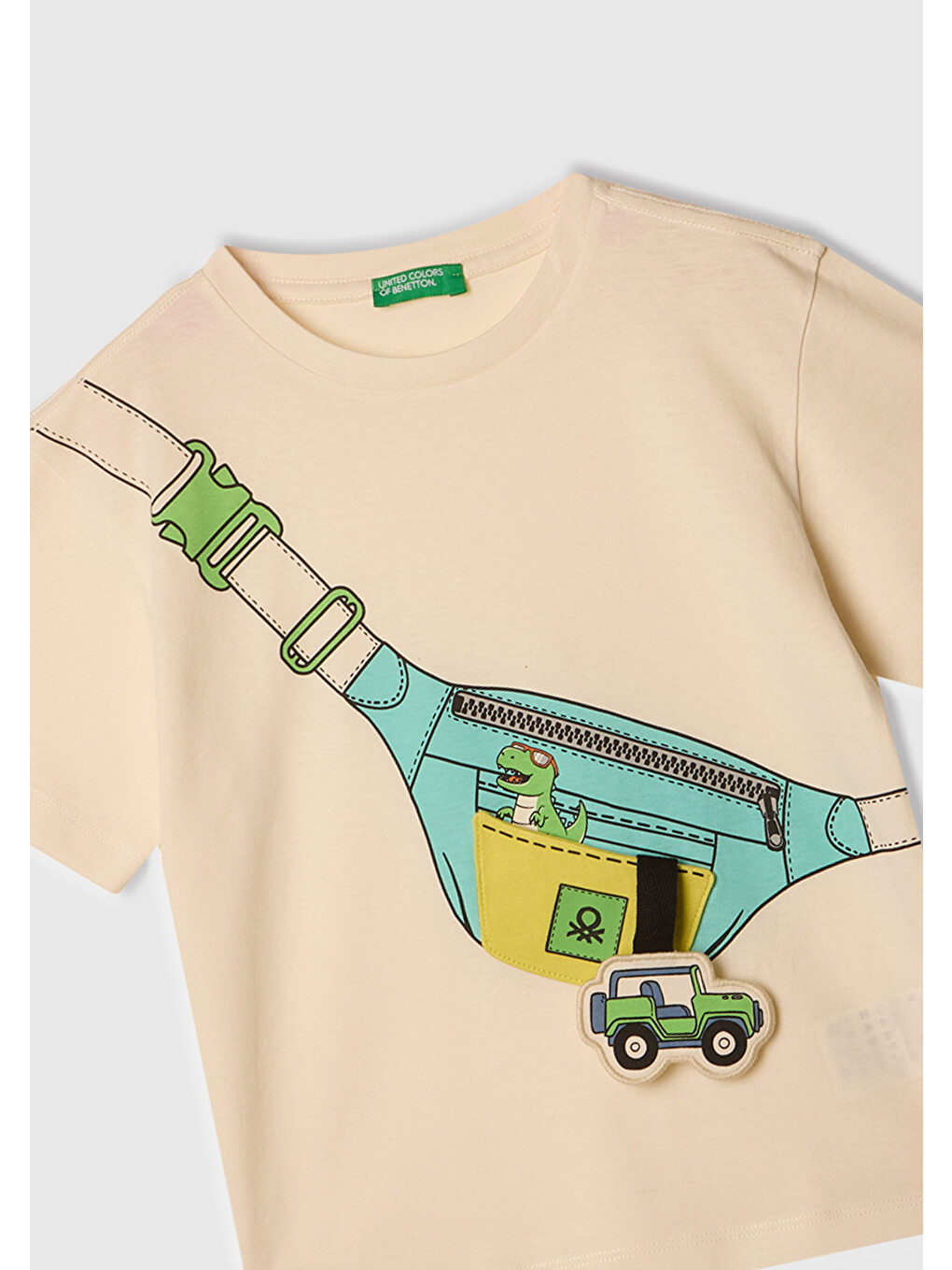 Erkek Çocuk Ekru 3d Baskılı T-shirt-1