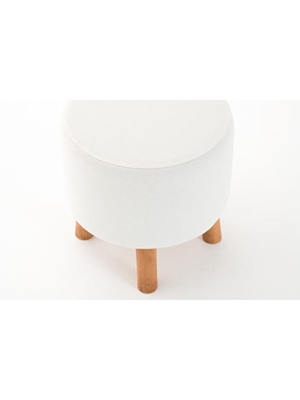 Ekru Silindir Puf - Krem-1