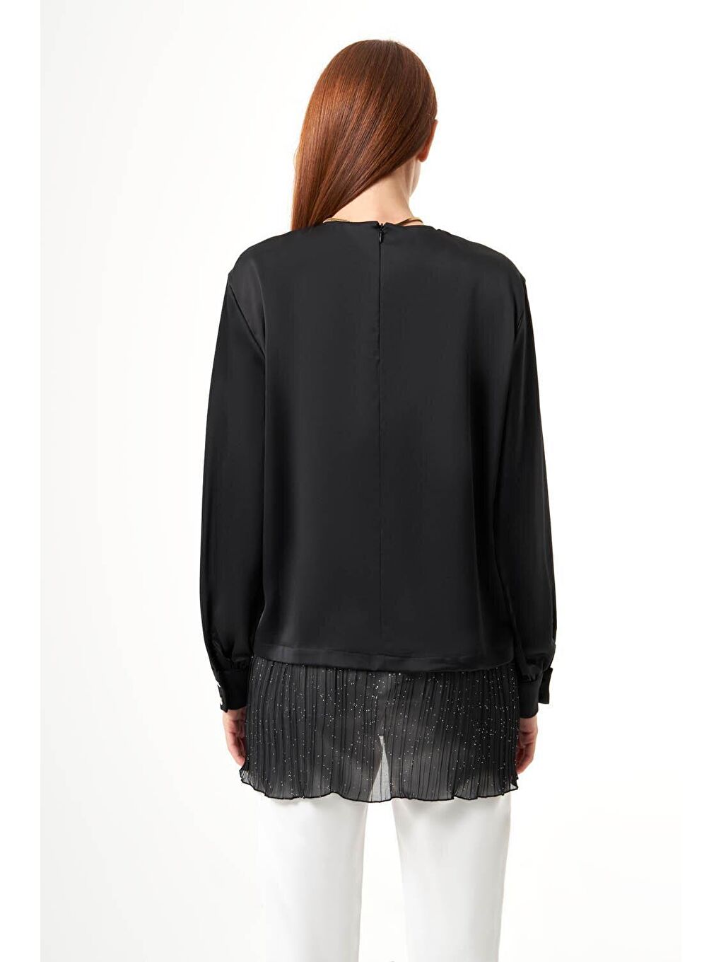 Simli Garnili Siyah Bluz-2