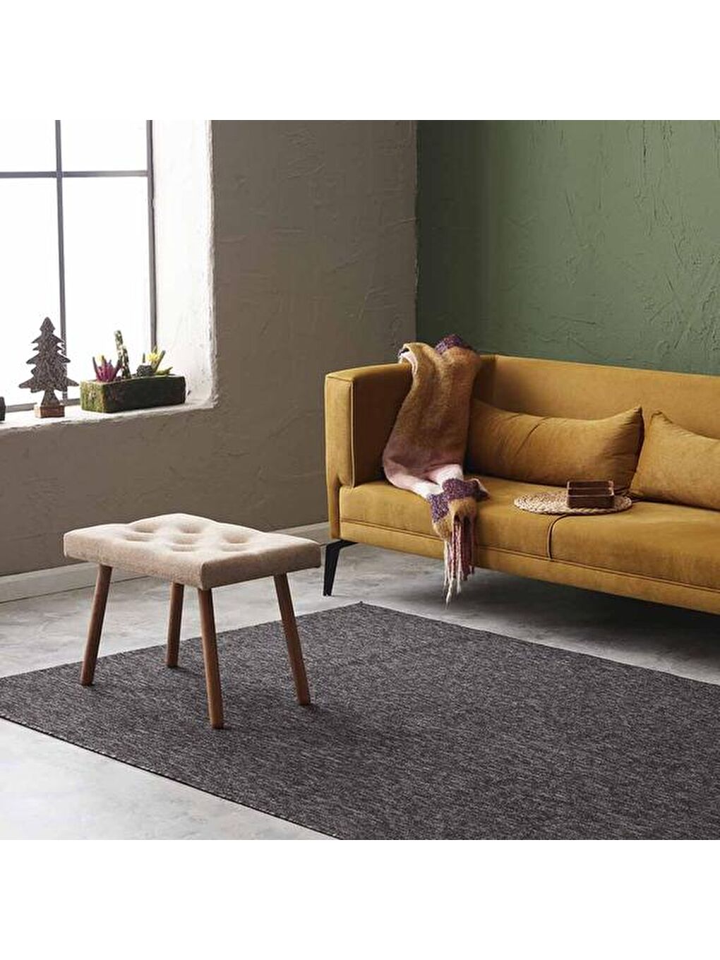 Masif Ayaklı Bench - Bej