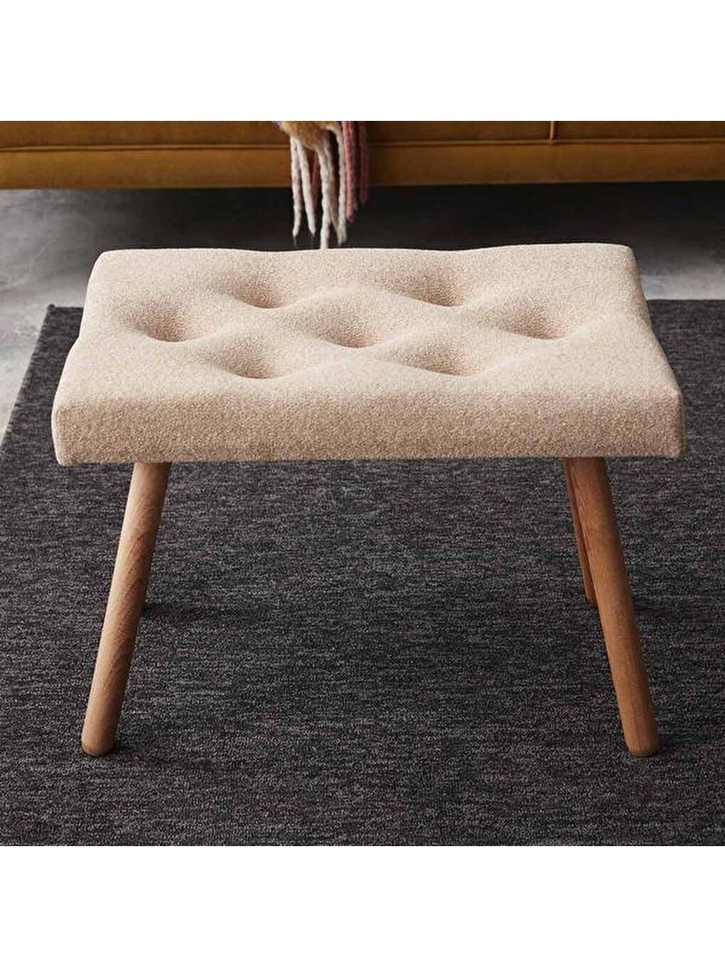 Masif Ayaklı Bench - Bej-4