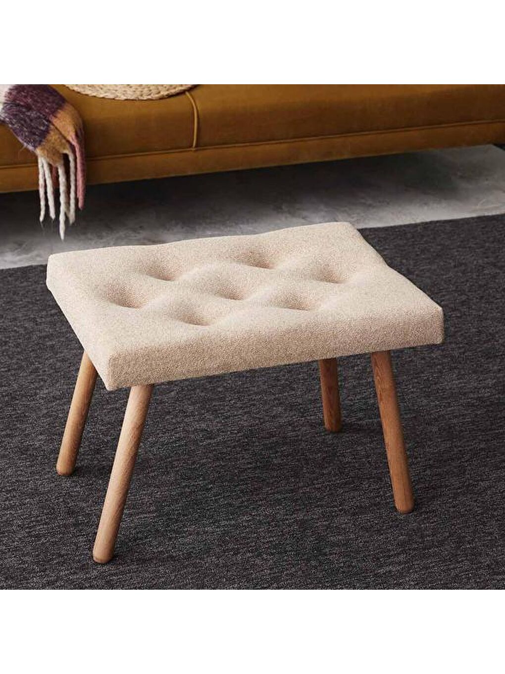 Masif Ayaklı Bench - Bej-6