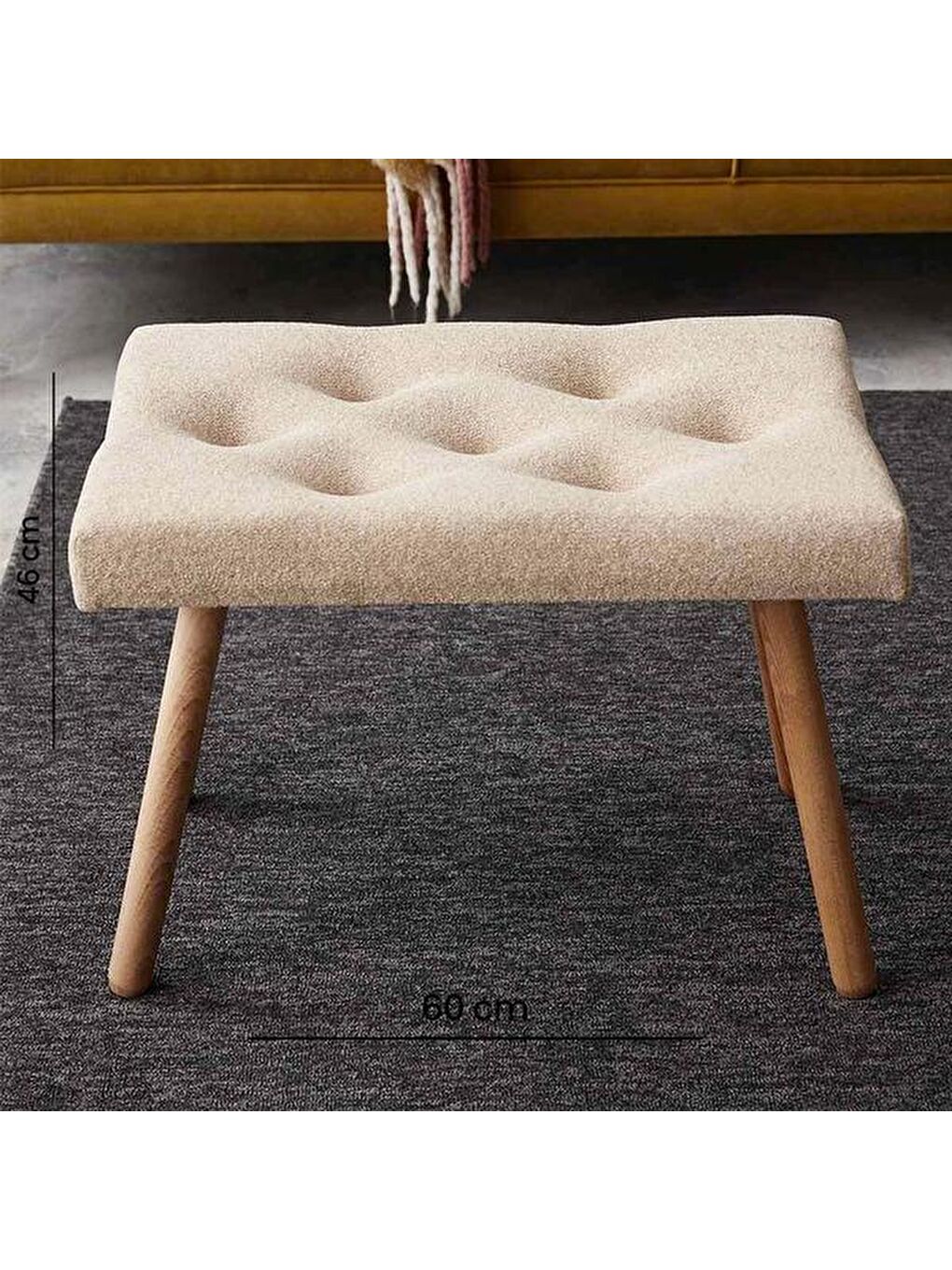 Masif Ayaklı Bench - Bej-8