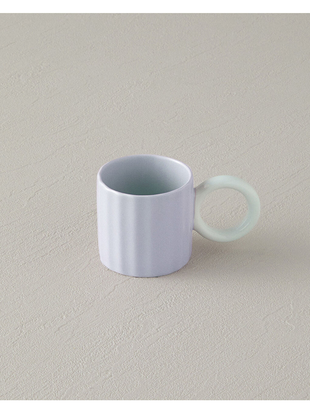 Angled New Bone China 2 Parça 2 Kişilik Kahve Fincan Takımı 90 ml Lila-1