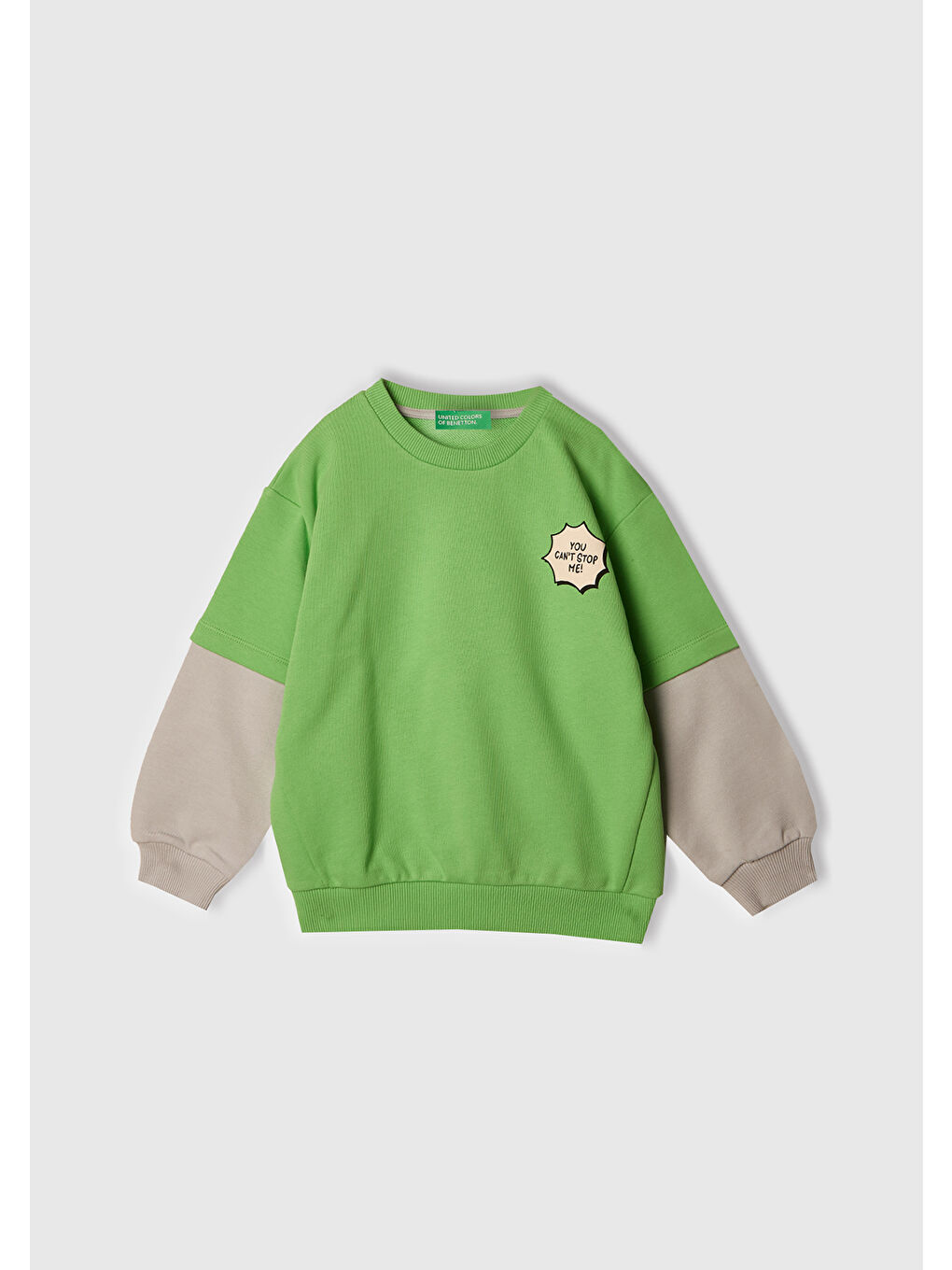 Erkek Çocuk Fıstık Yeşili Grafik Baskılı Çift Kollu Bisiklet Yaka Sweatshirt