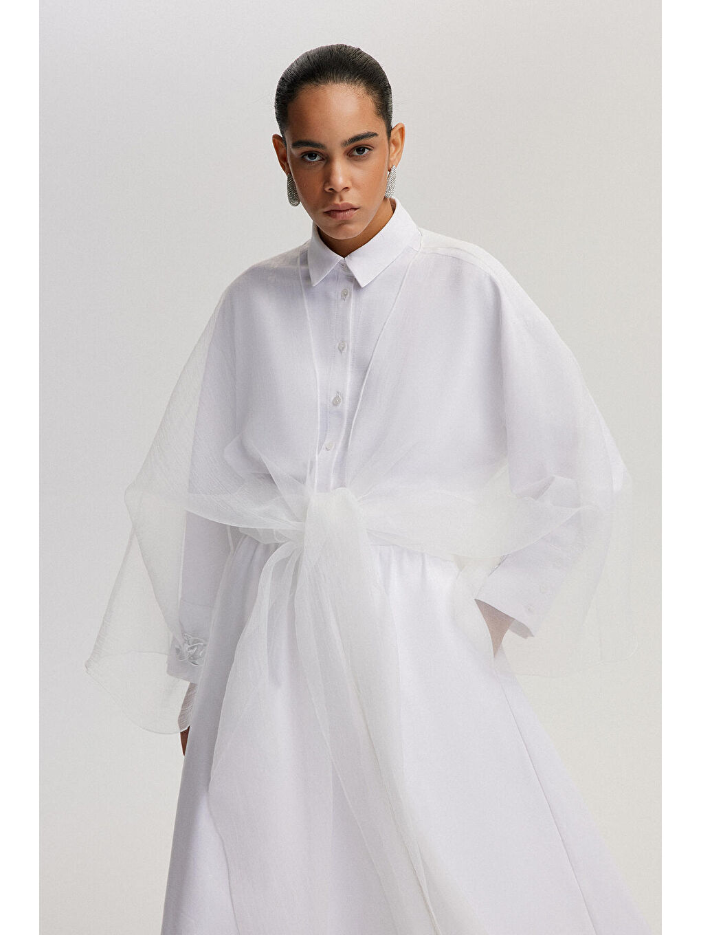 Beyaz Organze Ceket-3