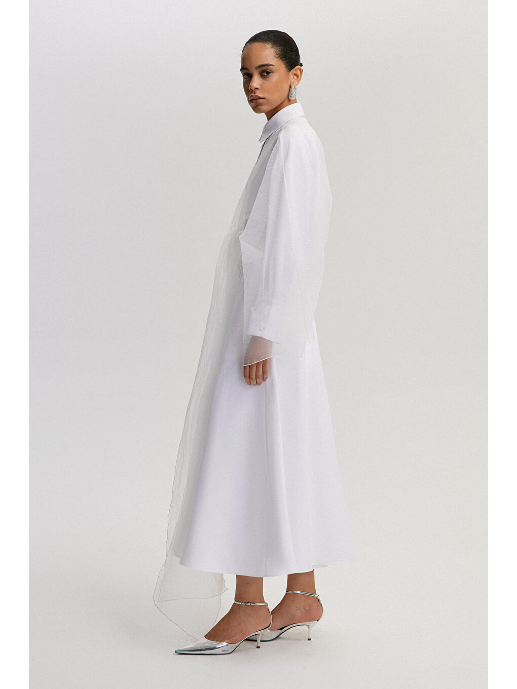 Beyaz Organze Ceket-4