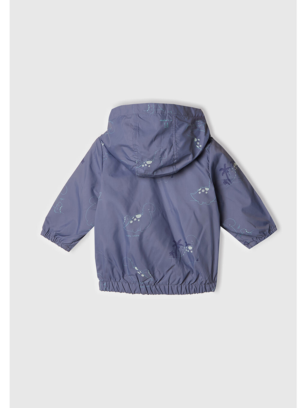 Bebek Mor Tamamı Baskılı Çift Cepli Kapüşonlu Yağmurluk-2