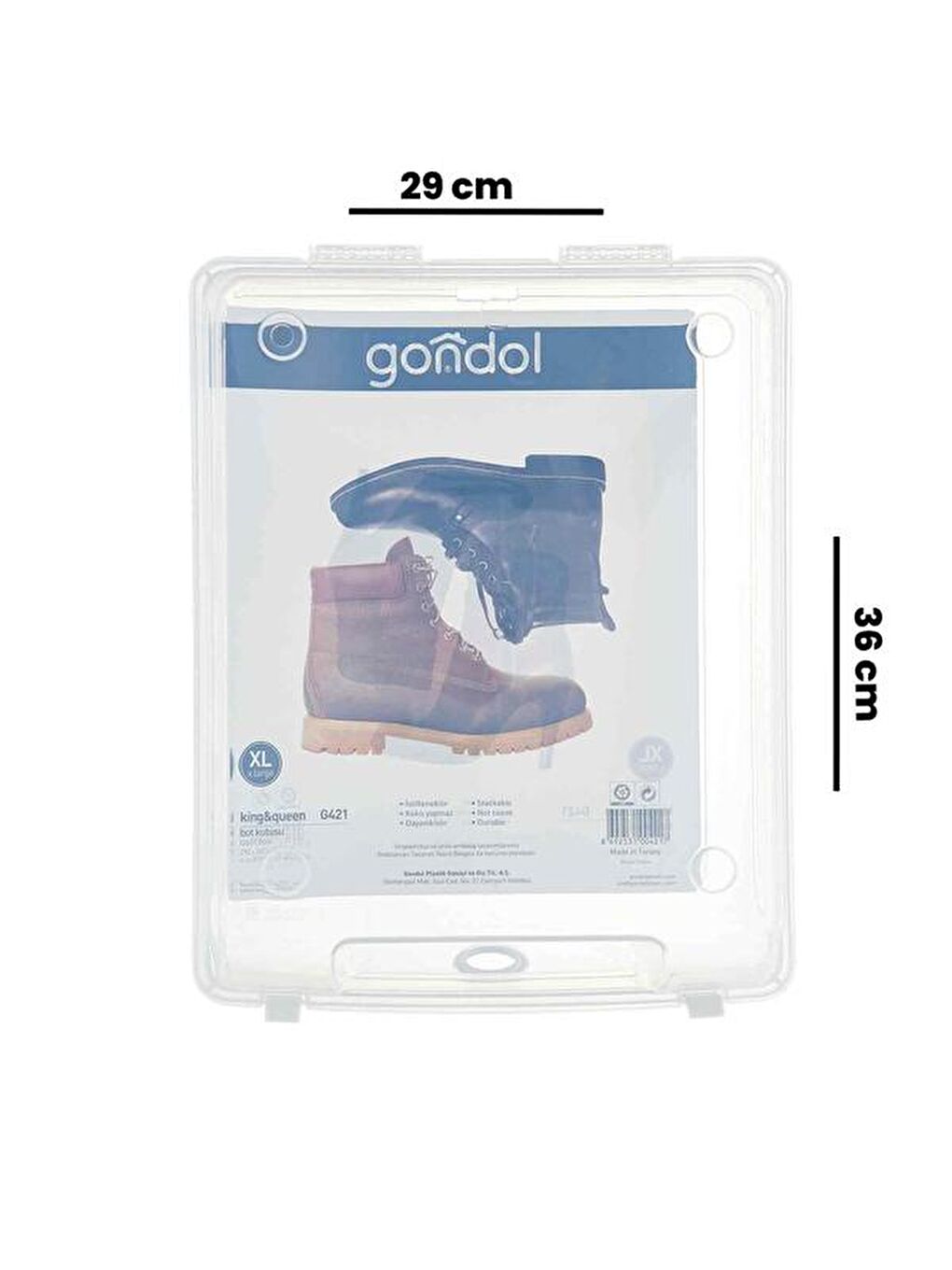 Renksiz King Queen Bot Kutusu - Şeffaf-5