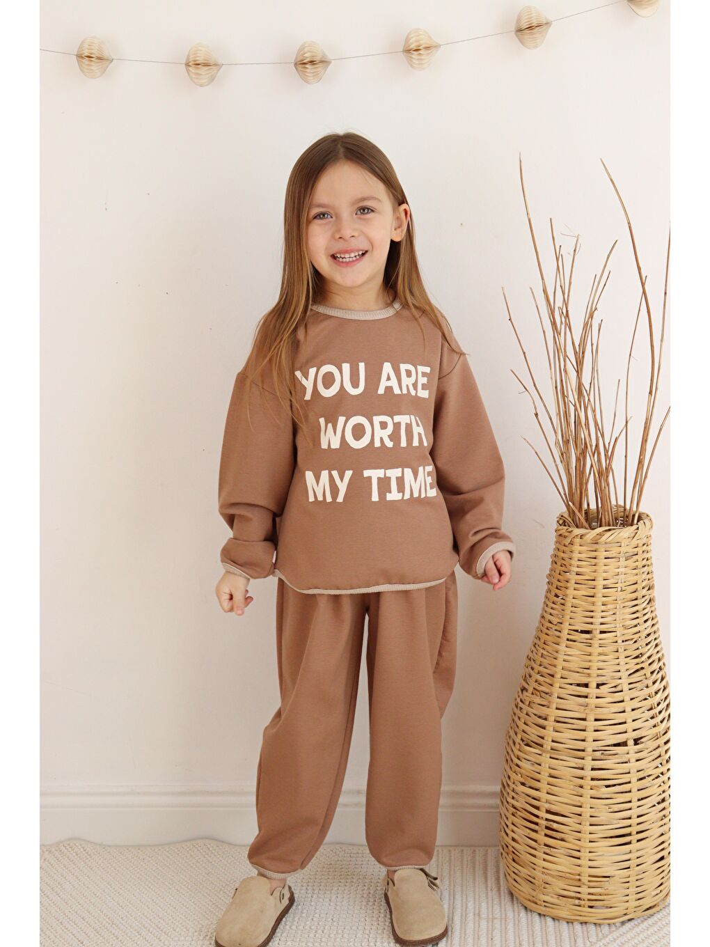 Kahverengi 2 Li Takım Baskılı İki İp