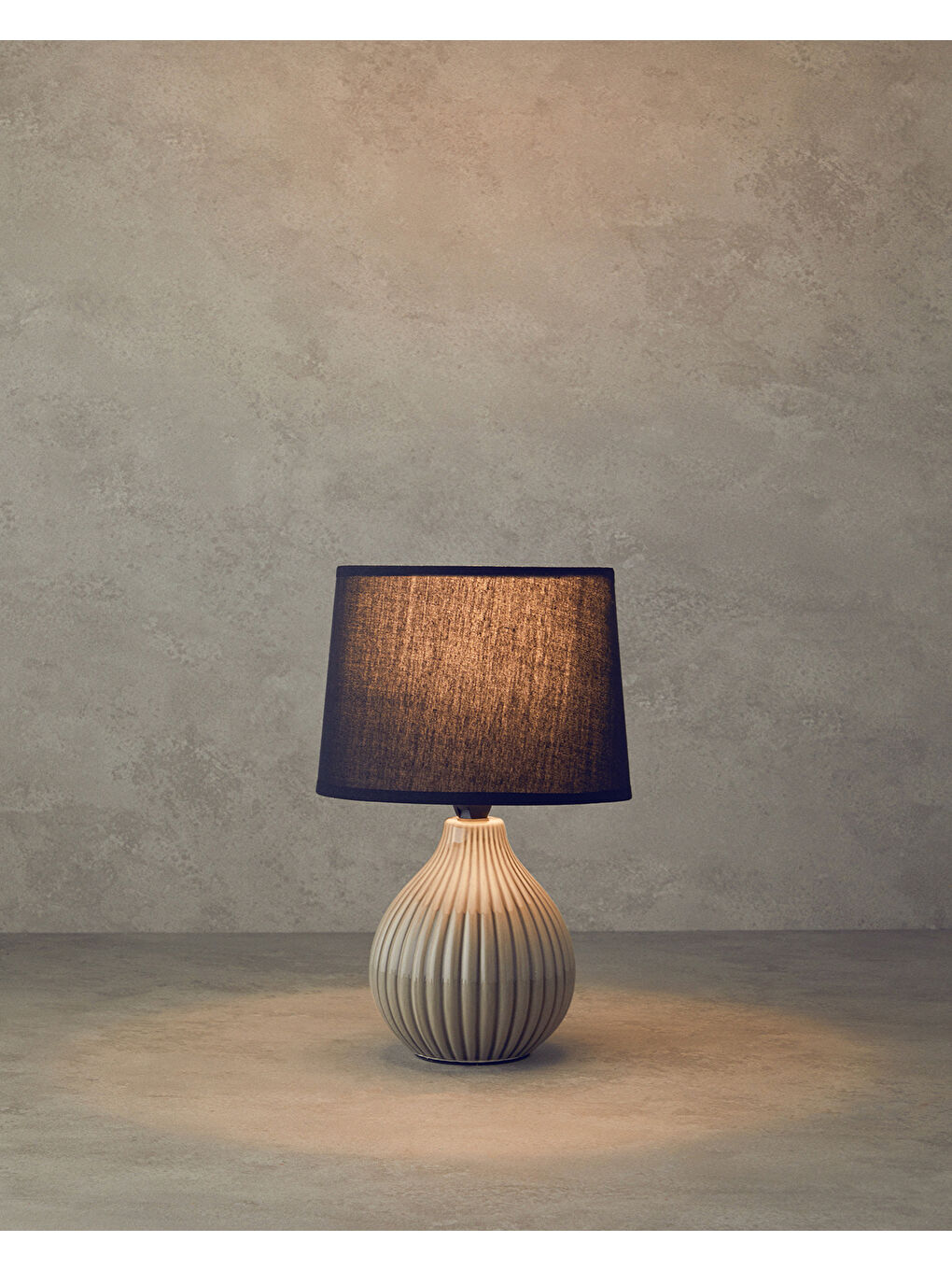 Alvin Seramik Abajur Siyah - Gri-2