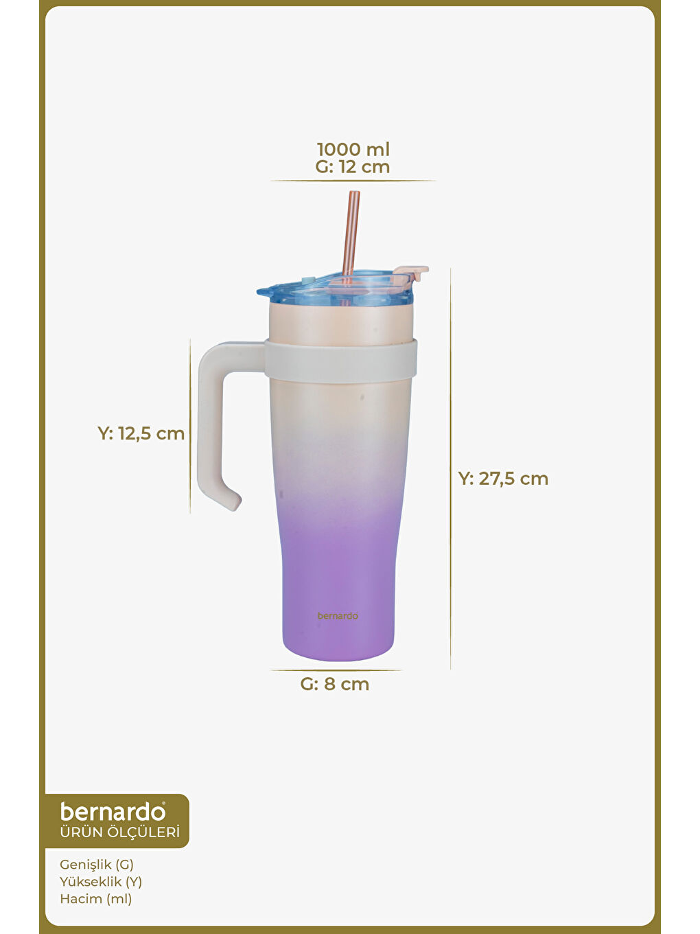 Alto Pipetli Termos Bardak Pembe 1000ml-1