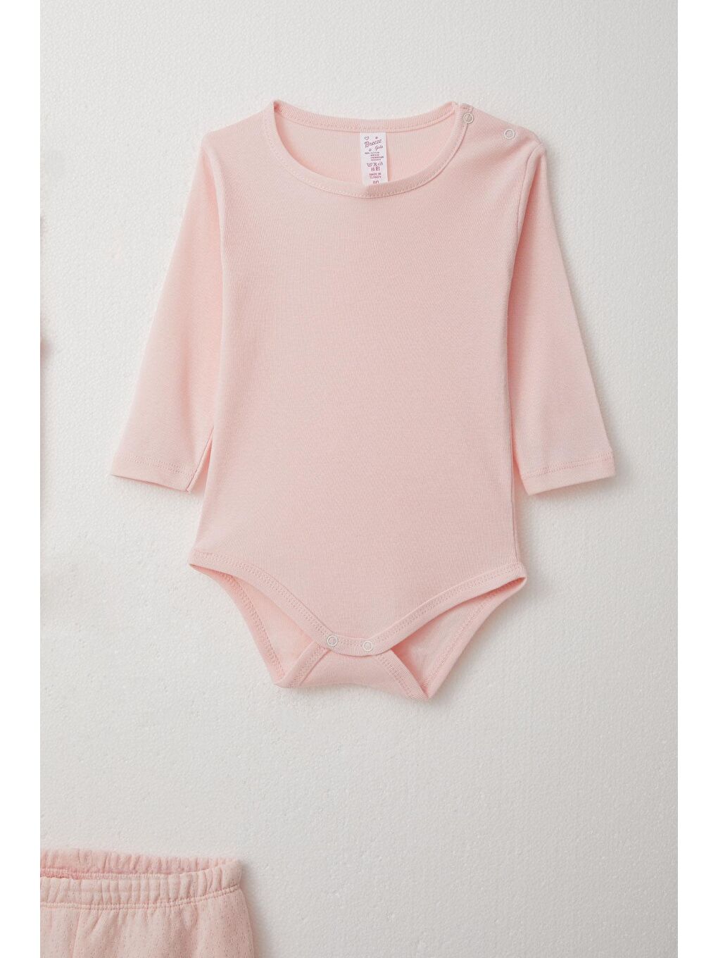 Pembe Kız Bebek Zıbınlı 3 Lü Takım Tavşancık Nakışlı Ponponlu Kapüşonlu Pudra (4 Ay-1 Yaş)-3